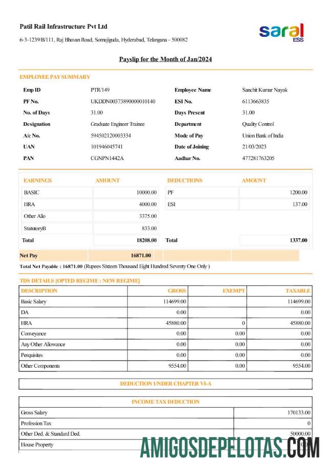Em branco Modelo de recibo de pagamento da infraestrutura Patil Rail em formatos Word e PDF.pdf, 1